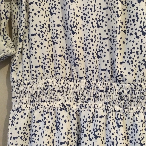 🎁NWOT BCBGeneration Navy/White, Long Sleeve, Elastic Waist, Classic Mini Dress - Picture 12 of 16